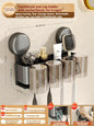 Bathroom Wall-mounted Toothbrush Holder Bathroom Aluminum Rack Toothbrush Multi-Holder Free Drilling Installation Strong Suction