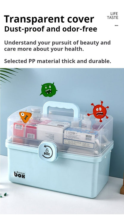 Doorverse Transparent Latching Medicine Storage Box Secure And Convenient For Home Use Medicine Box