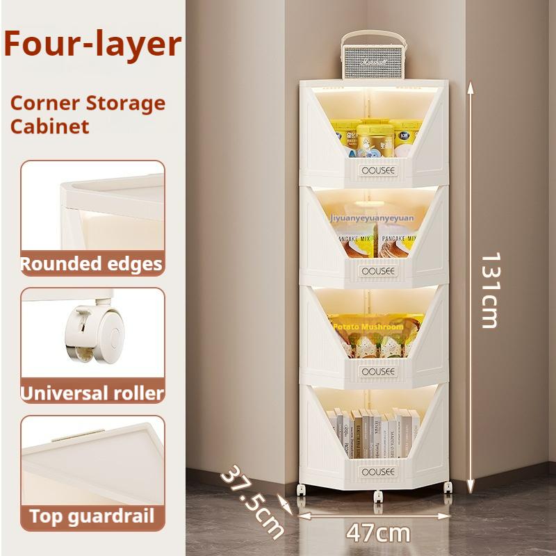 Corner Storage Cabinet Household Living Room Storage Cabinet Triangle Dust-Proof Storage Rack Large Capacity Snack Storage Cabinet