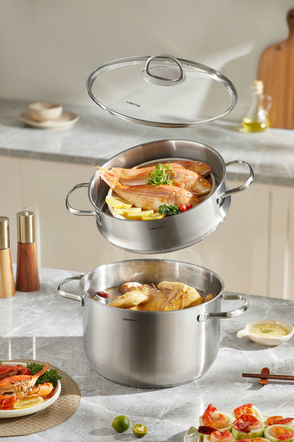 Multi-Size Stainless Steel Steamer Set for Home Use for Healthy and Easy to Clean