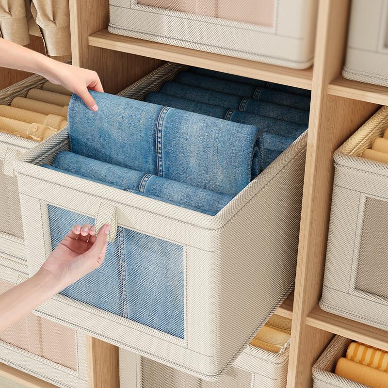 Oxford Cloth Window Bedroom Clothes Storage Box With Lid Household Clothes Dust-proof Storage Box Large Balcony Storage Box