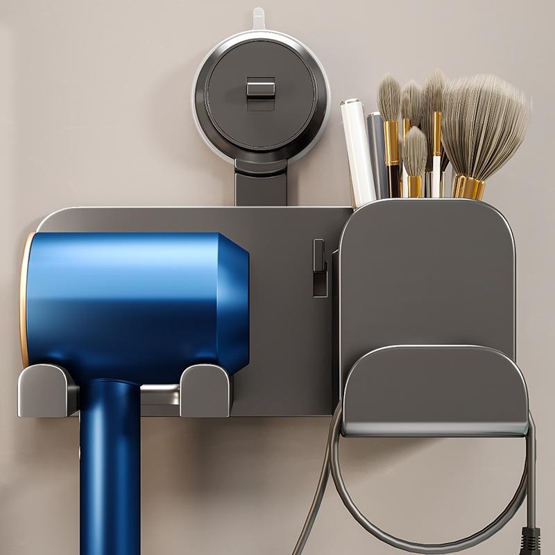 Suction Cup Hair Dryer Holder Wall-mounted Bathroom Hair Dryer Storage Rack Bathroom Hair Dryer Stand