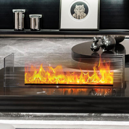 3D Atomizing Fireplace, Built-in Extra Long Simulated Flame, Electronic Humidifier, Platform Decoration