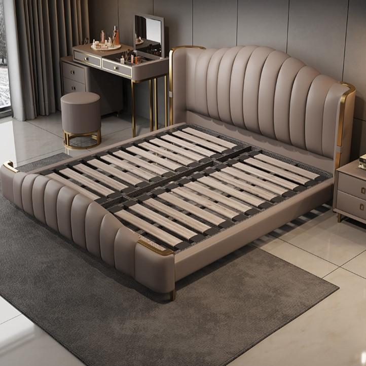 Leather Bed Storage High-End Luxury for Master Bedroom