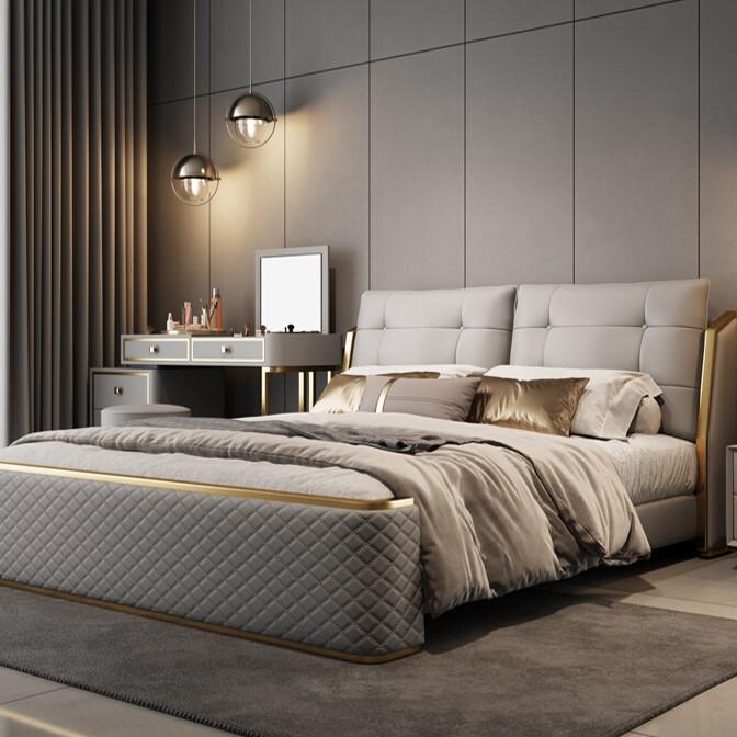 Bed 2024 New Modern Minimalist Light Luxury for Bedroom