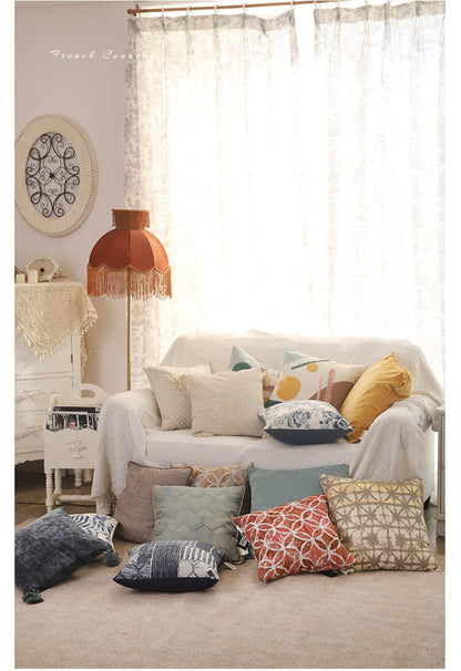 Cushion Checkered Circles Soft Comfortable for Sofa