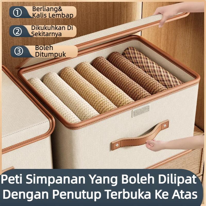 Oxford Cloth Large Flip Cover With Lid One-piece Storage Box Clothes Household Storage Box Wardrobe Clothes Storage Box