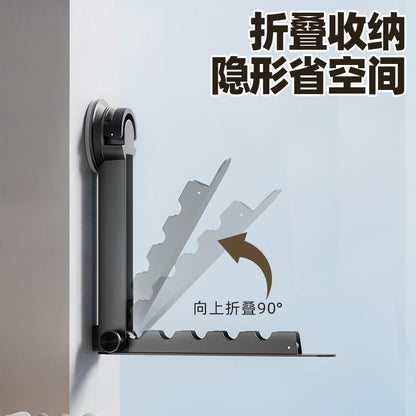 Telescopic Sucker Drying Rack Indoor Punch-Free Outdoor Invisible Balcony Drying Clothes Door Hook Storage Toilet