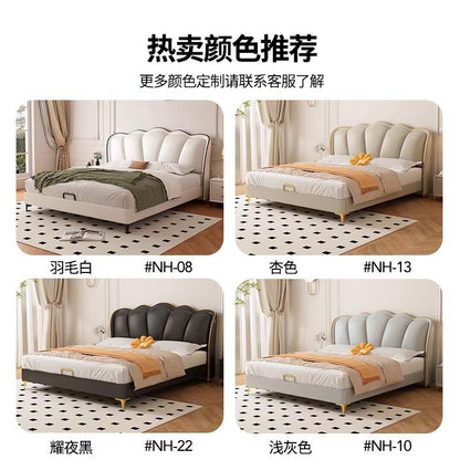 Leather Bed Italian Modern Design Style Soft Package for Bedroom