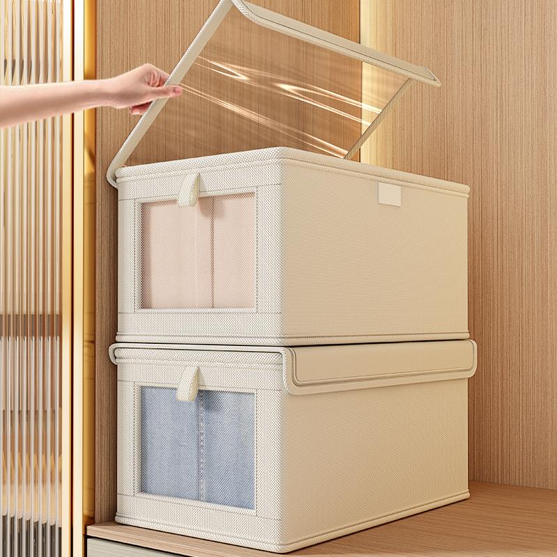 Oxford Cloth Window Bedroom Clothes Storage Box With Lid Household Clothes Dust-proof Storage Box Large Balcony Storage Box