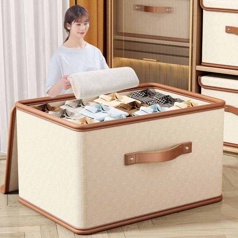 Oxford Cloth Large Flip Cover With Lid One-piece Storage Box Clothes Household Storage Box Wardrobe Clothes Storage Box