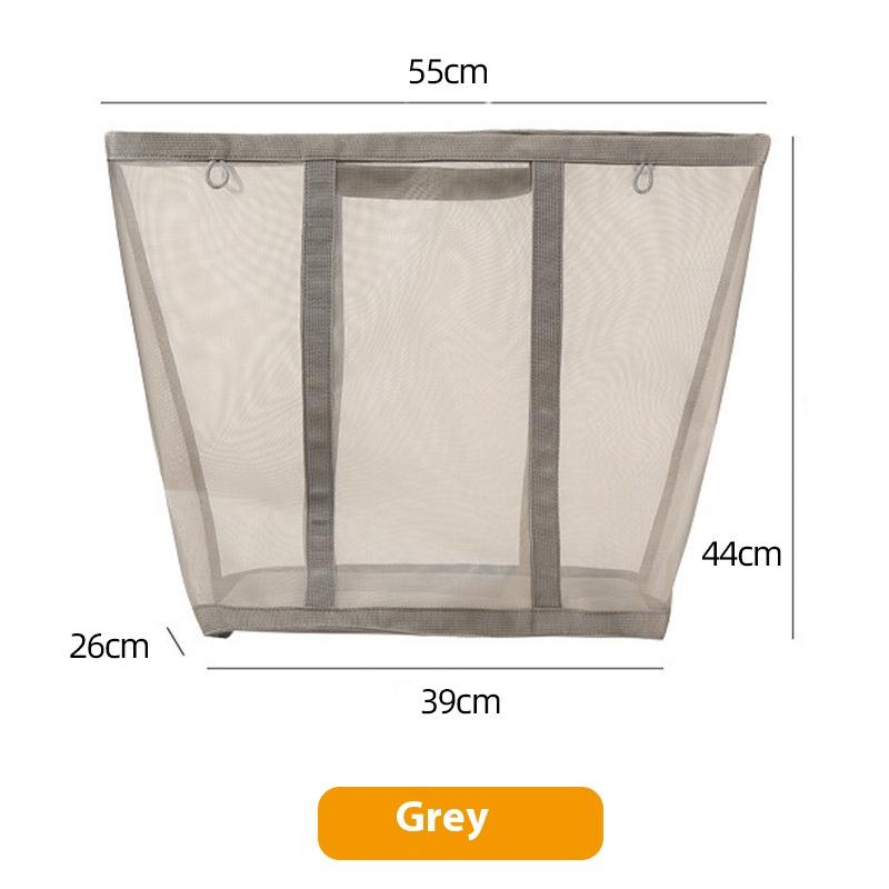 Household Mesh Dirty Clothes Basket Laundry Basket Dirty Clothes Storage Basket Foldable Wall-holding Bathroom Dirty Clothes Basket