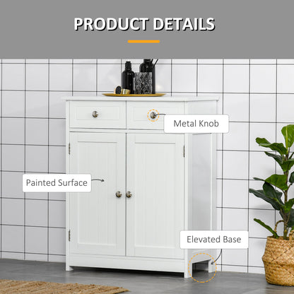 Kleankin Modern White Bathroom Cabinet with Adjustable Shelf