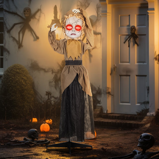 HOMCOM Outdoor Halloween Animatronic Doll, Sound & Motion