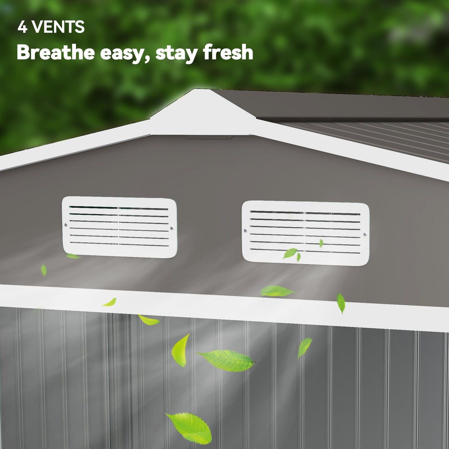 Outsunny Metal Storage Shed, Backyard 9x6, Foundation Kit