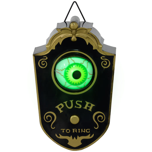 HOMCOM Halloween Doorbell for Porch, Eyeball Lights & Sounds