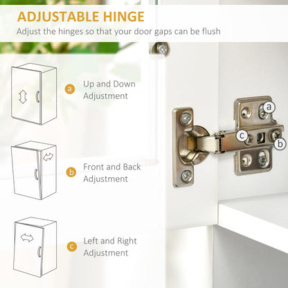 HOMCOM Modern Dining Buffet Hutch with Glass Doors & Drawers