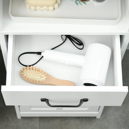 kleankin Modern Bath Cabinet, Slim Storage for Small Spaces