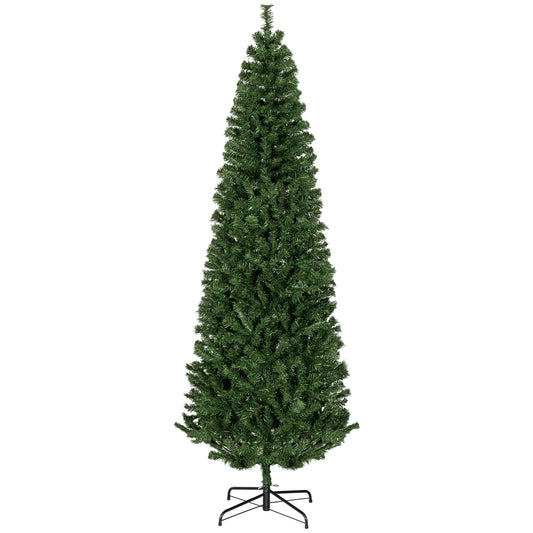 HOMCOM Slim 7ft Christmas Tree for Small Spaces, 818 Tips