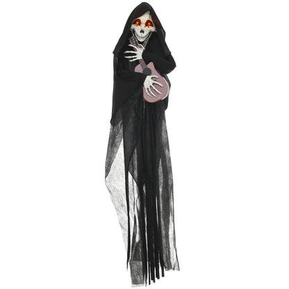 HOMCOM Guitarist Grim Reaper Outdoor Animated Halloween Prop