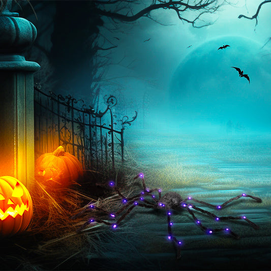 HOMCOM Oversized Halloween Spider, Outdoor LED Bendable Legs