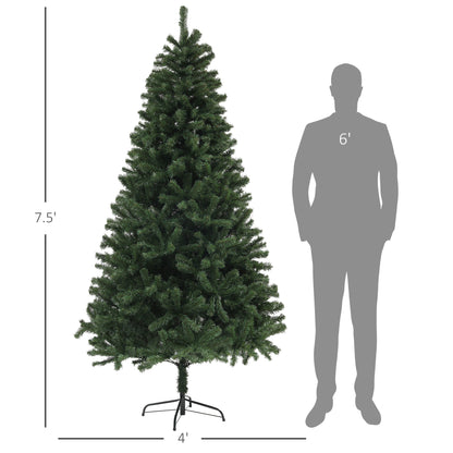 HOMCOM 7.5 Ft Classic Christmas Tree for Living Room, Auto-Open