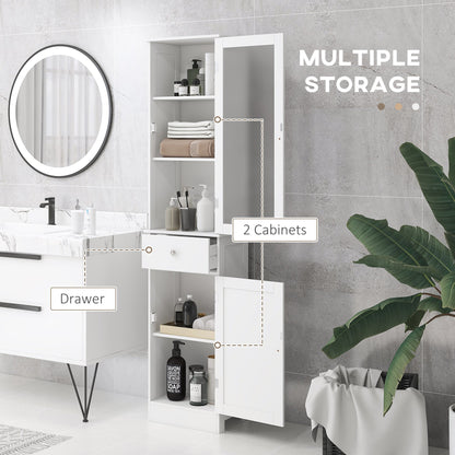 kleankin Modern Tall Slim Bathroom Cabinet for Small Baths