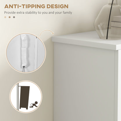 HOMCOM Modern Shoe Cabinet for Entryway with 2 Flip Drawers