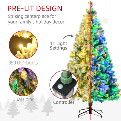 HOMCOM 6 Ft Frosted Pre-Lit Christmas Tree for Home