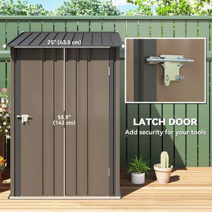 Outsunny Lean-To Patio Shed, Lockable Galvanized Steel