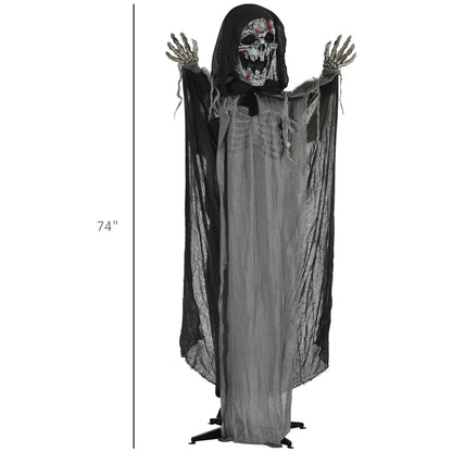 Outsunny Life-Size Skeleton Witch Yard Prop Motion & Sound