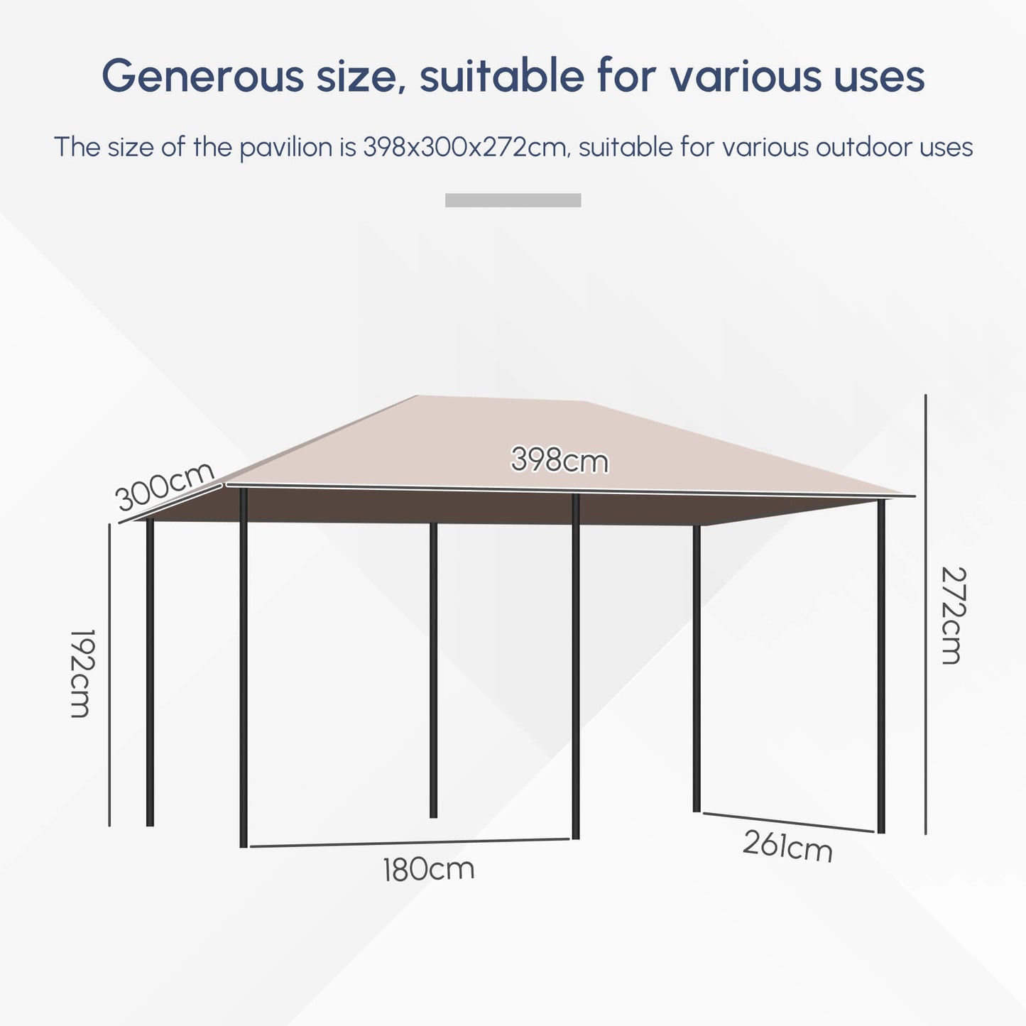 Outsunny Khaki 10x13 Patio Gazebo with Removable Walls