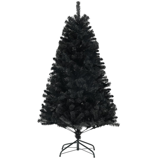 HOMCOM Black 6ft Christmas Tree for Holiday Decor, Auto-Open