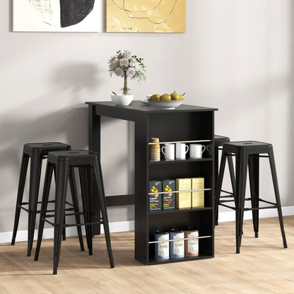 HOMCOM Modern Counter-Height Bar Table for Dining, 3 Shelves