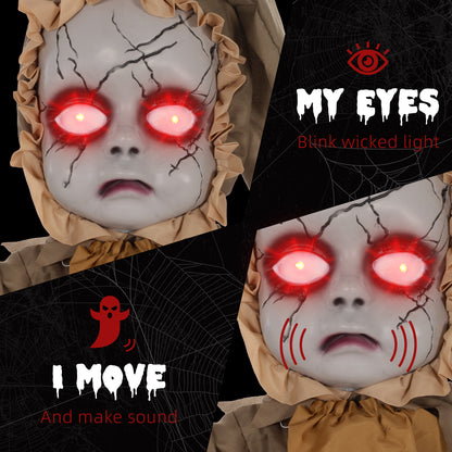 HOMCOM Outdoor Halloween Animatronic Doll, Sound & Motion