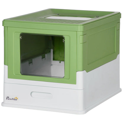 PawHut Modern Cat Litter Box for Homes, Enclosed Top-Exit