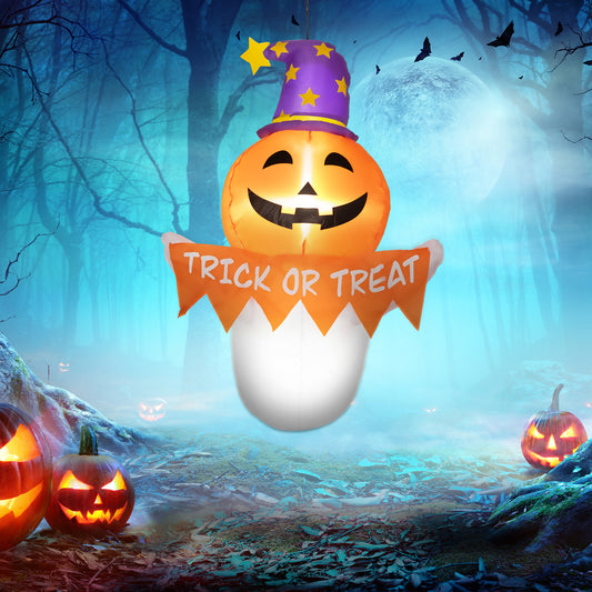 Outsunny Halloween Light-Up Inflatable Ghost, Indoor/Outdoor