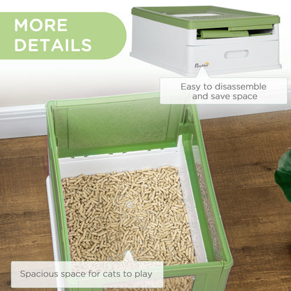 PawHut Modern Cat Litter Box for Homes, Enclosed Top-Exit