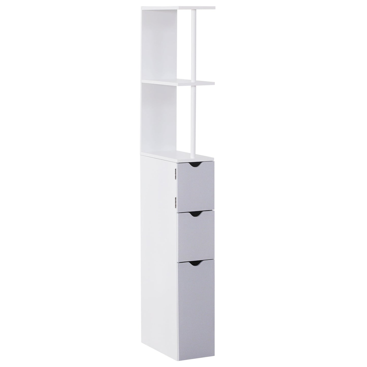 HOMCOM Slim Bathroom Linen Tower with Shelves & Drawers