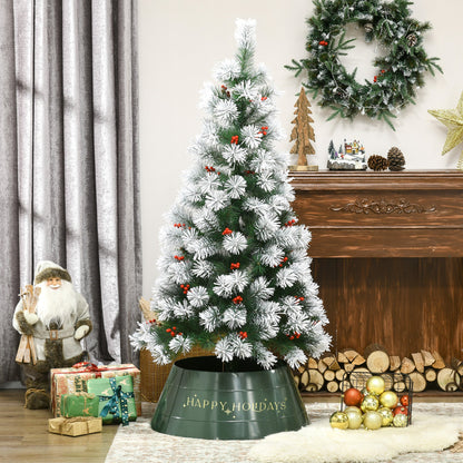 HOMCOM Green Steel Christmas Tree Collar, Clean Base