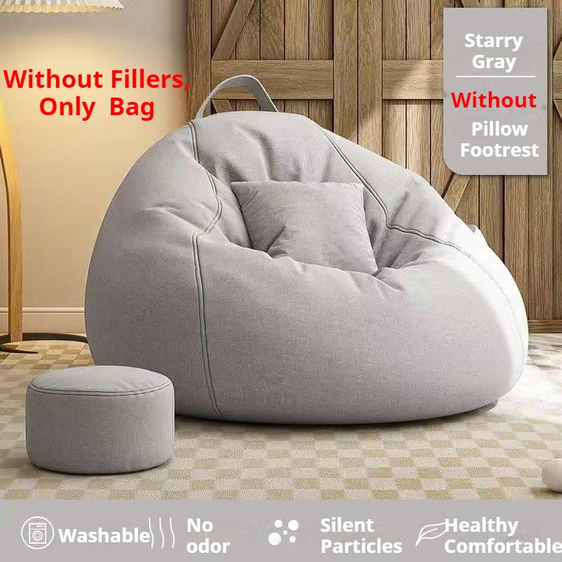 Classic Bean Bag  Without Filler Soft Leisure Sofa Lazy Couch Bag Linen Cloth Lounger Seat Tatami Living Room Furniture Bedroom