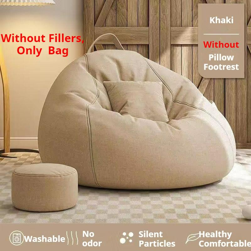 Classic Bean Bag  Without Filler Soft Leisure Sofa Lazy Couch Bag Linen Cloth Lounger Seat Tatami Living Room Furniture Bedroom