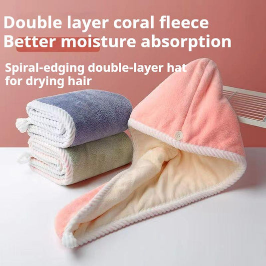 Microfiber Hair Towel Quick Drying Hair Towel Dry Hair Cap Super Absorbent 珊瑚绒超吸水干发帽