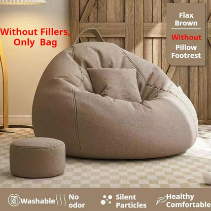 Classic Bean Bag  Without Filler Soft Leisure Sofa Lazy Couch Bag Linen Cloth Lounger Seat Tatami Living Room Furniture Bedroom