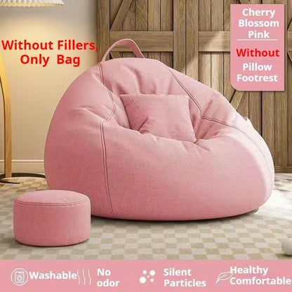 Classic Bean Bag  Without Filler Soft Leisure Sofa Lazy Couch Bag Linen Cloth Lounger Seat Tatami Living Room Furniture Bedroom