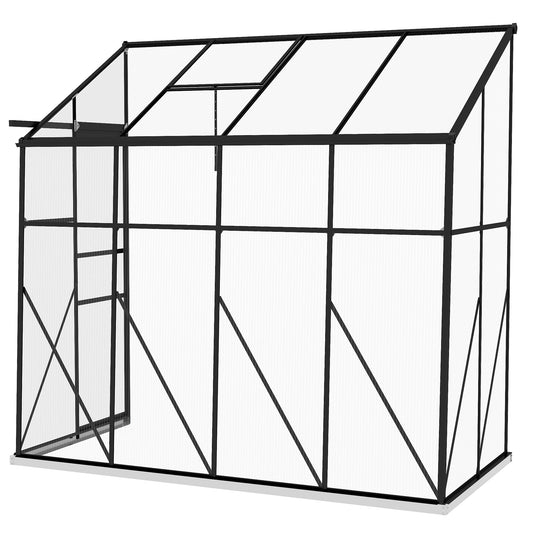 Outsunny Modern Lean-To Greenhouse for Patio Walls, Walk-In