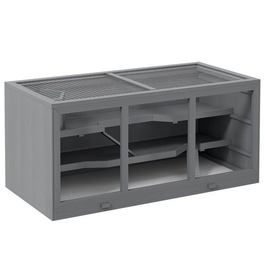 PawHut XL Indoor Wooden Hamster Cage, Lift-Top Roof