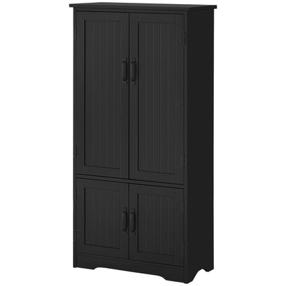 HOMCOM Black Kitchen Pantry Cabinet with Adjustable Shelves