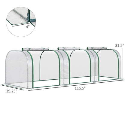 Outsunny Tunnel Greenhouse for Garden Beds, UV-Resistant PVC
