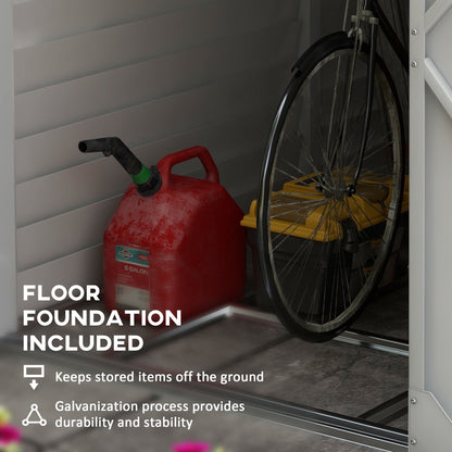 Outsunny White Metal Garden Shed, Lockable Yard Storage